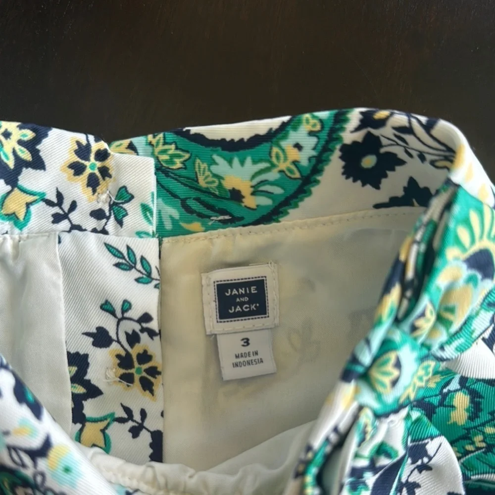 Janie and Jack Green Floral Top